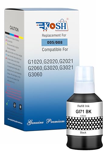 Image of KOSH GI-71 Refill Ink Compatible for Canon G1020,G2020,G2021,G2060,G3020,G3021,G3060 Printers (1, Black Pack of 1)