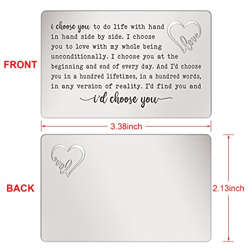Ftoneni Anniversary Valentine's Day Birthday Cards Gifts For Husband Boyfriend, Engraved Wallet Insert Card Gift For Him Men, Deployment Long Distance Relationship Love Gifts From Wife (Lc - 5) #TOP1