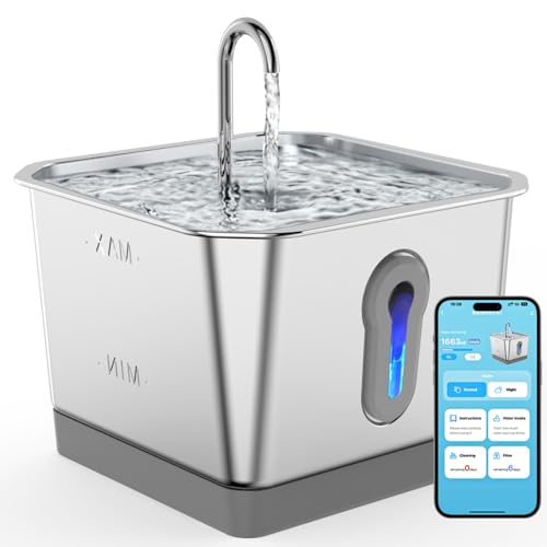 Dpofirs Stainless Steel Cat Water Fountain