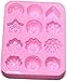 Hinleise Moule à gâteau en silicone en forme de fleur pour savon, bonbons, biscuits, chocolat, gelée, moule à 12 cavités pour four et micro-ondes 21,4 x 16 x 2,5 cm