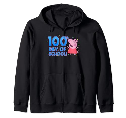 Sweat à capuche zippé Peppa Pig 100ème jour d'école pour enfant