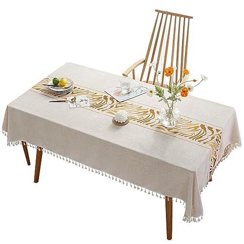 Nappe de table anti tache imperméable jaune motif zèbre 100x160cm