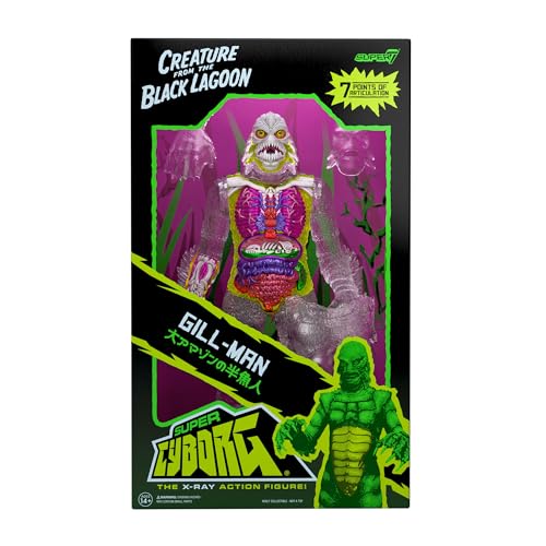 Image of Super7 Super Cyborg Universal Monsters Creature from The Black Lagoon (Clear) - 11 inch Universal Monster Movies Action Figure Classic Movie Collectibles