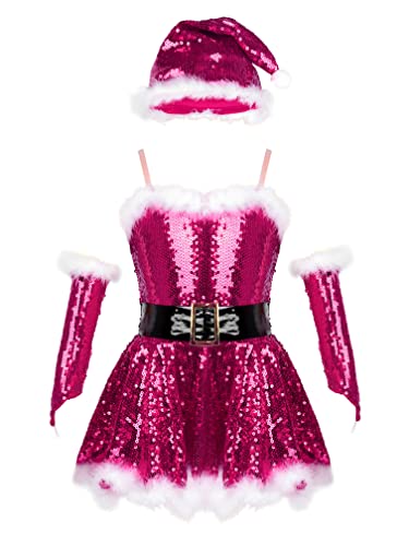 Tutu robe de Noël enfant et costume de danse à plumes MSemis pour fille 4-16 ans