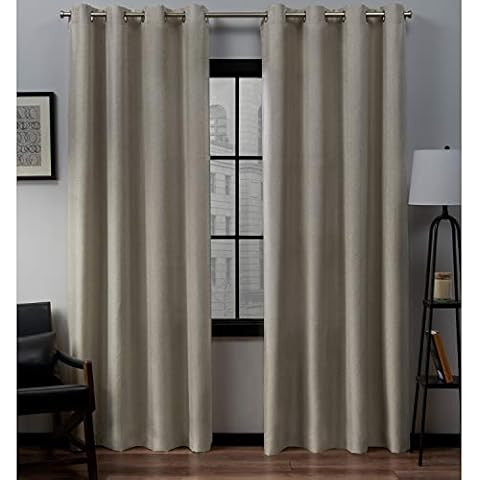 Exclusive Home Loha Linen Grommet Top Curtain Panel Pair, 54"x96", Natural Cover