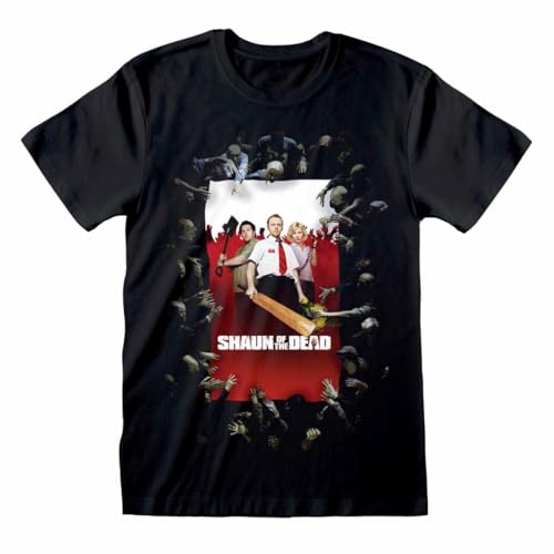 Official Shaun of The Dead Poster Unisex Black T-Shirt, Medium