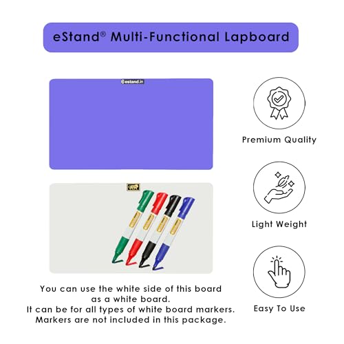 Image of Lap Board for Study | Home | Dining | Office | Laptop | Computer Desk | Reading & Writing | Multi-Purpose | Made in India | (Purple, LB-16X24-PURPLE)