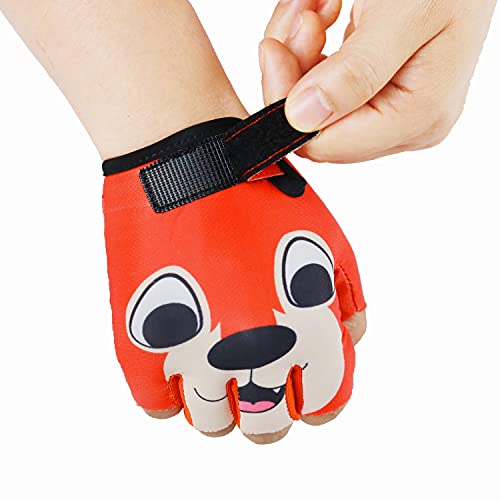 Luvas de escalada de meio dedo para crianças de 1 a 10 anos de idade para meninos e meninas, barras