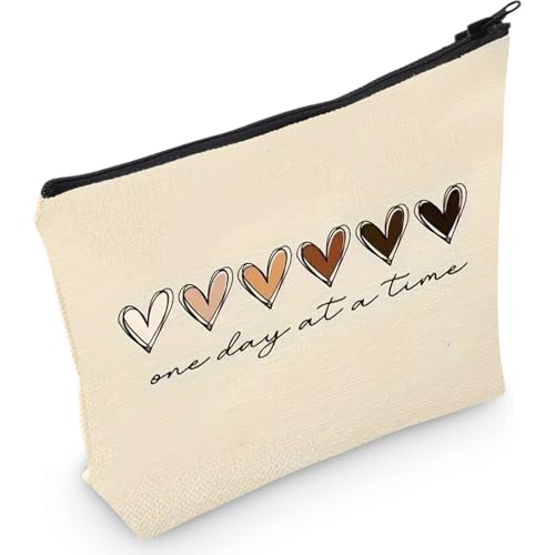 1 pièce trousse de toilette Petite trousse de beauté naturelle Imperméable à l'eau Zip trousse de toilette amies cadeau pour les filles sœurs