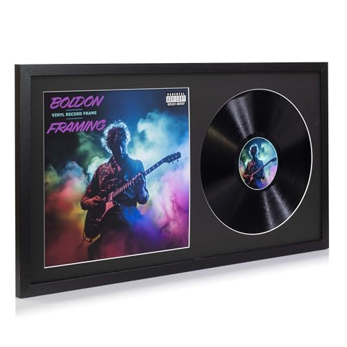 12 Vinyl Record Frame for Record and Album Cover Frame BLACK Mount Memorabilia Wall Display (Black 72L x 40Wcm 12 Vinyl)
