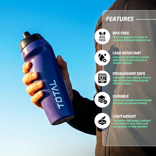 Image of Total Pengwin 600 ML Plastic Sippers - Reusable BPA-Free Sports Water Bottle for Sports and Outdoor Activities with Leak-Proof Cap (Purple)
