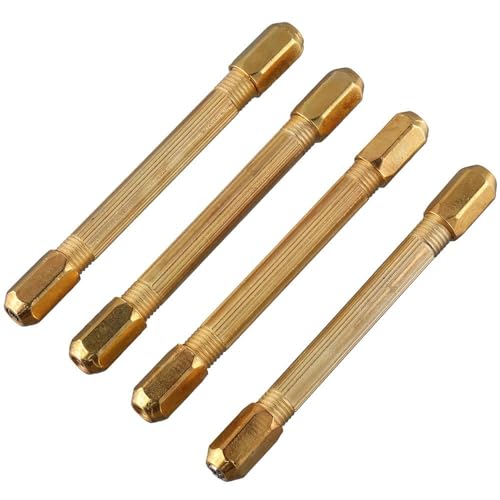 iuniq 4pcs Double Ended Pin Vise, Hand Drill Bits Swivel Head Pin Vise Model Hand Drill for DIY Hairpin Keychain