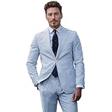Sommeranzug: Dieser Seersucker-Anzug für Herren ist der perfekte Stil für Strandhochzeiten, Sommerpartys, Business, Abendessen und lässige tägliche Sommerkleidung in warmen Klimazonen.