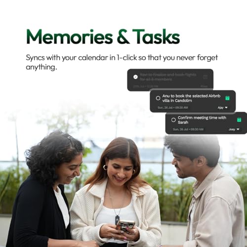 Image of neosapien India's First AI Wearable, Neo 1 - Meeting Notetaker for Offline & in-Person Conversations - Smart Summaries, to-Dos and Reminders - Black