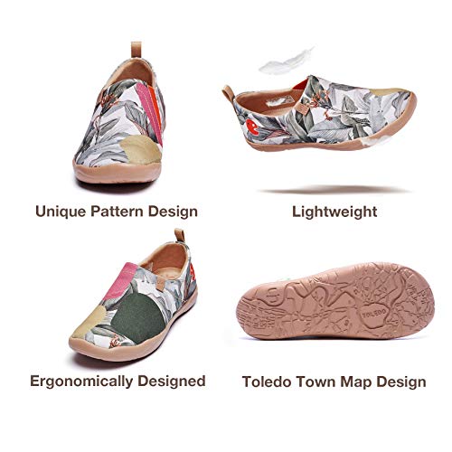 Image of UIN Women's Artistic Slip-On Shoes Vibrant Floral Casual Loafers Lightweight Comfortable Travel Footwear
