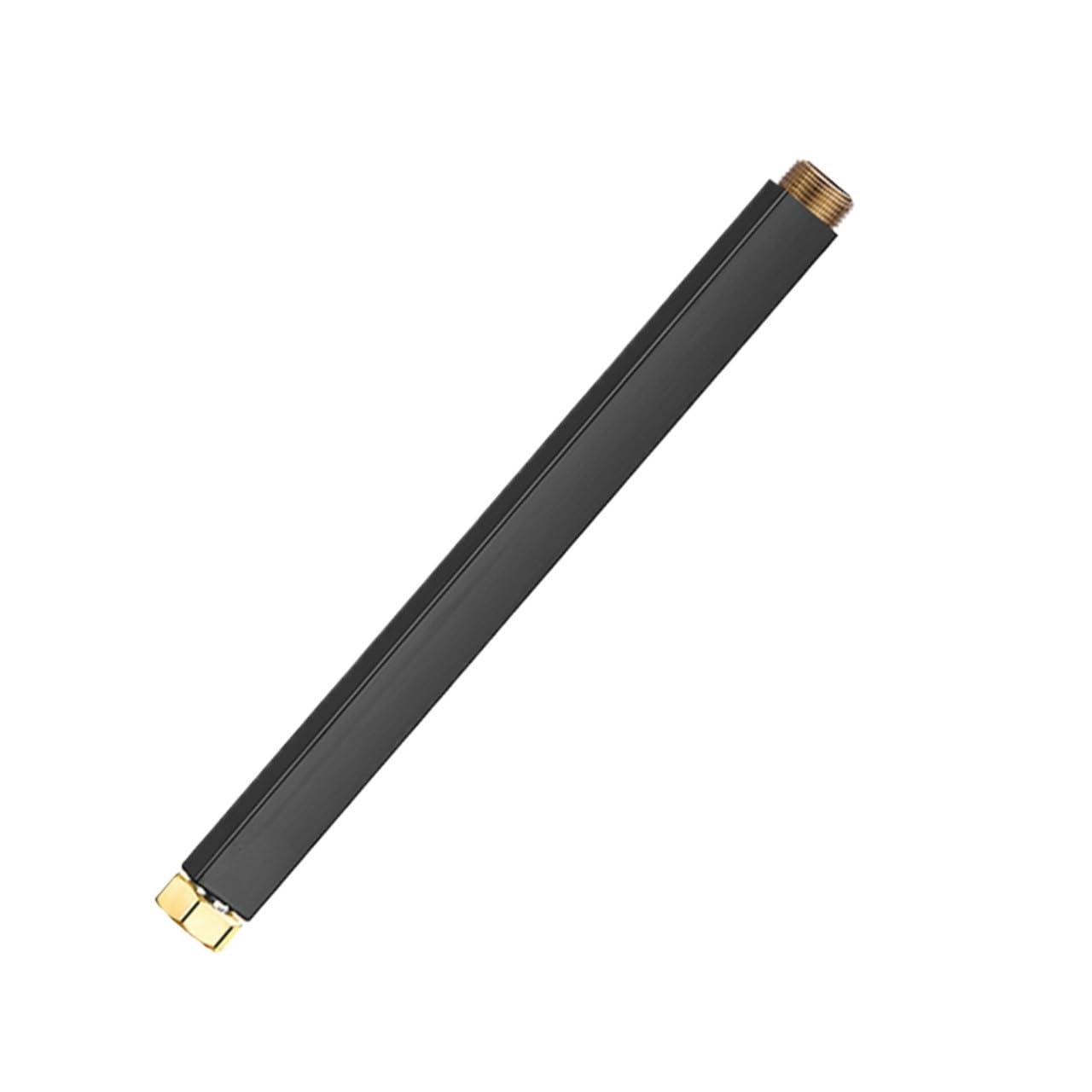 ZYCHSJXA Stainless Square Extension Tube-Universal Interface Extend Tubes for Shower Faucet 30cm Extra Tube 25mm(Black Gold)