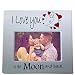 I Love You to the Moon and Back Picture Frame - Red Hearts with Saying on Blue & White Ceramic Frame - Anniversary Gift - Valentine's Day Gift for Her - For 4x6 Inch Photo