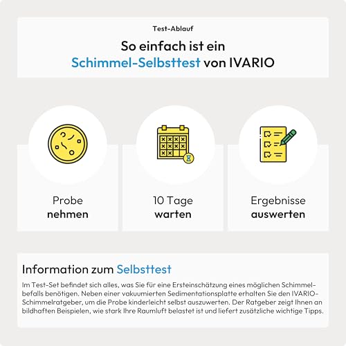 Schimmeltest - Expresstest für Zuhause: Der Schimmelpilz Schnelltest – Inkl. leicht verständlicher Anleitung, Auswertungstabelle und Schimmel-Ratgeber - Testen Sie Ihre Raumluft auf Schimmelpilzsporen
