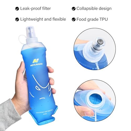 N NEVO RHINO Soft Flask 17oz/500ml, 2PCS TPU Running Water Bottle by N NEVO RHINO - Used condition - Image 2