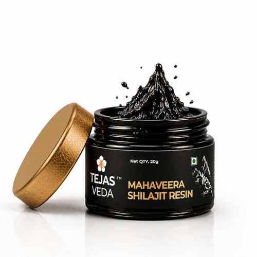 Image of Mahaveera Shilajit /Shilajeet Resin (20g) | Pure Himalayan Shilajit with Cordyceps, Ashwagandha & Safed Musli | 70% Fulvic Acid & 80 Minerals | Energy, Stamina, Strength & Vitality Support
