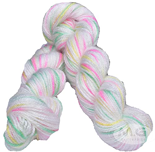 M.G ENTERPRISE Os wal Cream Pie (400 gm) Wool Hank Hand Knitting Wool/Art Craft Soft Fingering Crochet Hook Yarn, Needle Knitting Yarn Thread dye MF