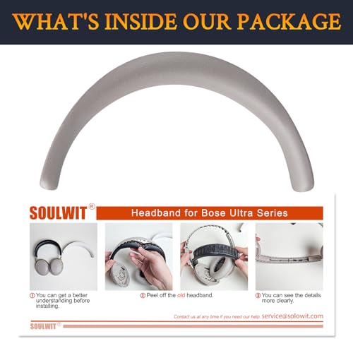 Image of SOULWIT Upgraded Headband Cover for Bose QC Ultra /New QuietComfort Ultra(2nd Gen) Wireless Headphones, Replacement Headstrap Pad Repair Part - Sandstone