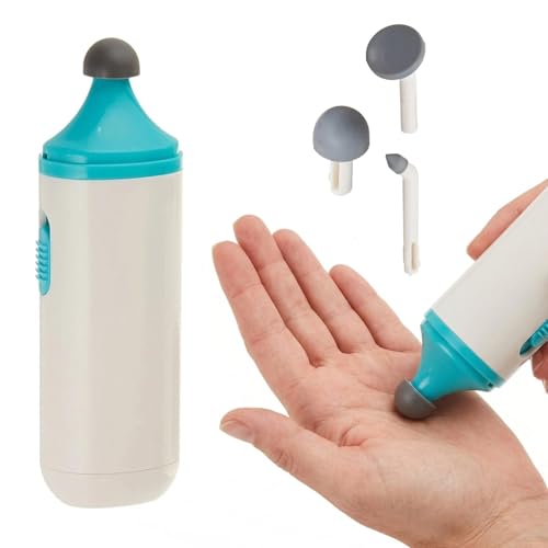 Rolyan Mini Massager with Battery, Handheld Compact Massager with Interchangeable Heads Reduces Scar Visibility, Quiet Vibration, Ergonomic Grip, Portable for On-the-Go Use, Battery Operated