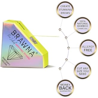 BRAWNA 4 Pack (30 Meters Each) Pro Inked Mapping String for Brow and Lip Measuring - Color - Yellow White