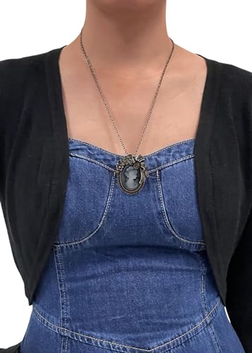 Image of Alilang Vintage Inspired Crystal Rhinestones Victorian Lady Cameo Pendant Necklace Maiden Flower Ribbon Bow Brooch Pin