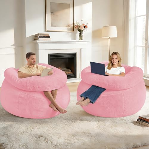 HABUTWAY Giant Bean Bag Chair, Oversized Beanbag Chair with Filler, Ultra Soft Teddy Fleec - image 6