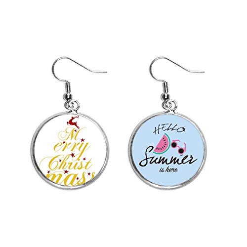 Pendientes de sandía estilo festival para verano y Navidad
