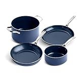 SET INCLUDES: 12" Frypan, 2-Quart Saucepan, 11" Saute Pan, 5-Quart Stockpot 5X HARDER COATING & 10X LONGER LASTING: Our diamond-infused coating delivers 5x more strength and lasts 10x longer than conventional coatings, metal utensil safe 4X BETTER HE...
