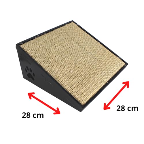 Arranhador para Gatos Pequeno com Rampa de Madeira e Sisal, 28x28x12cm