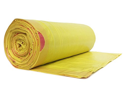 Hocz - Bolsas de basura de 120 litros | 25 unidades | resistentes | con cordón | rollo de 25 | 1 rollo | Tipo 949 | Grosor de pared 40 μ | Bolsas de basura amarillas XXL | LDPE | Bolsas de basura