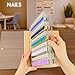 Magnetic Nail Swatches Book, Nail Art Tool Set,Nail Color Swatches, with Transparent Nails,Nail Art Salon Design Display Booklet for Manicurist(Pink,120)