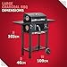 George Foreman Large Charcoal BBQ in Black Outdoor Smoker Barbecue Portable BBQ with Lid Cover, Adjustable Grill and Integrated Temperature Gauge, for Home Garden Party Cooking, GFCSBBQL