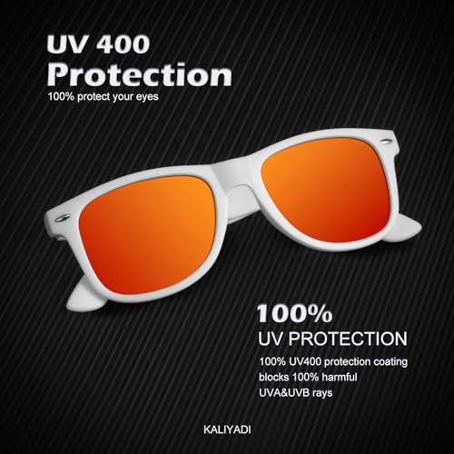Image of KALIYADI Polarized Sunglasses for Men and Women Matte Finish Sun glasses Color Mirror Lens UV Blocking (3 Pack)