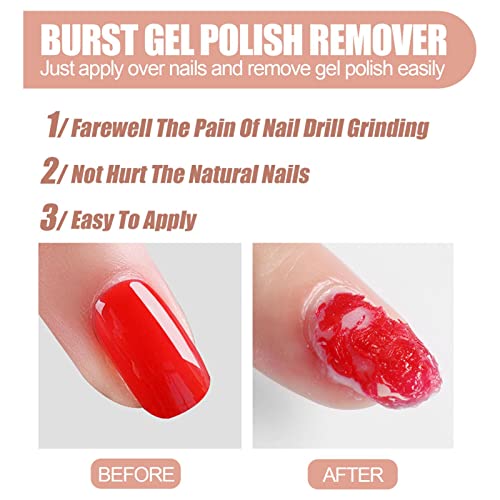 Removedor de esmaltes em gel,Conjunto de removedor de esmalte de gel com removedor de gel, protetor