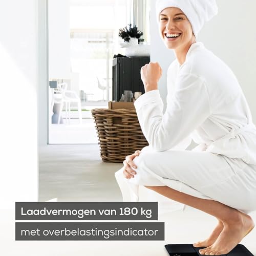 Beurer GS 235 Glazen weegschaal, digitale personenweegschaal met Magic-display, anti-slip oppervlak in matte tegellook, automatische in- en uitschakeling, zwart - Afbeelding 5