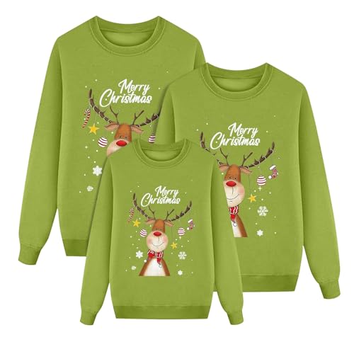 Grün Gelb Weihnachtspullover Familie Set Herren/Damen/Kinder Ugly...