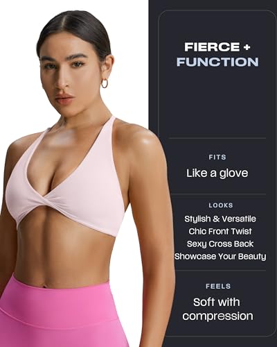 Image of Aoxjox Women's Workout Sports Bras Fitness Metamorph Sienna Twist Bra Yoga Crop Tank