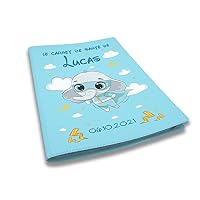 Protège Carnet De Santé Personnalisé Éléphant Super Héros - Cadeau Naissance Original - Housse Carnet Santé Bébé Prénom - Nacré Pétrole - CL0007c