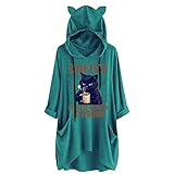 Flannel Pajamas for Women ,Soft Cute Cartoon Graphic Pjs Onesies Romper with Cat Ear & Drawstring...