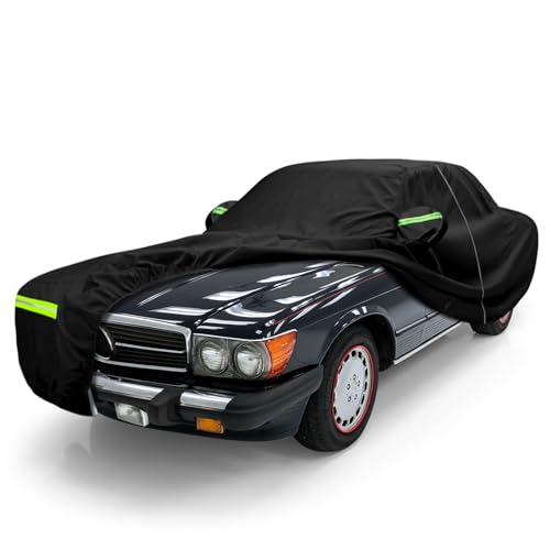 Image of Waterproof Car Covers Replace for 1981-2002 Mercedes Benz SL-Class 380SL 500SL 560SL, 6 Layers All Weather Custom-fit Car Cover with Zipper Door for Snow Rain Dust Hail Protection