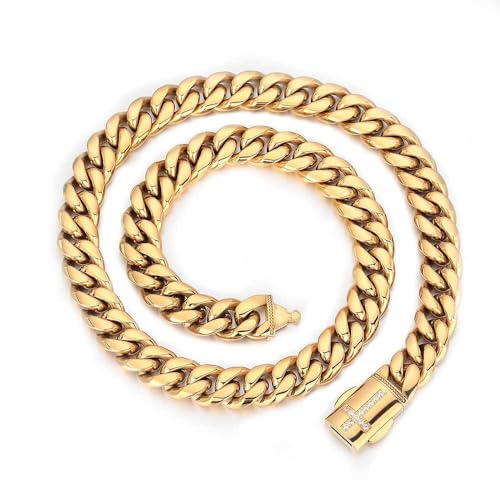 Solid 18K gold necklace men's cross Cuban chain necklace moissanite fashion accessories Father's Day/Christmas/birthday gift