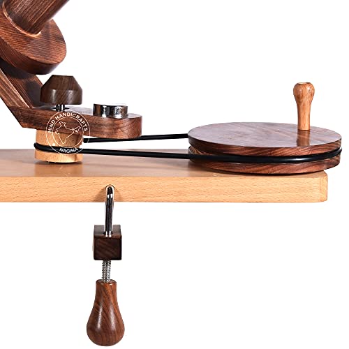 Image of Hind Handicrafts Wooden Yarn Ball Winder for Knitting Crocheting - Handcrafted - Natural Hand Operated - Knitter's Gifts Center Pull Ball Winder (Multi Wood - 2)