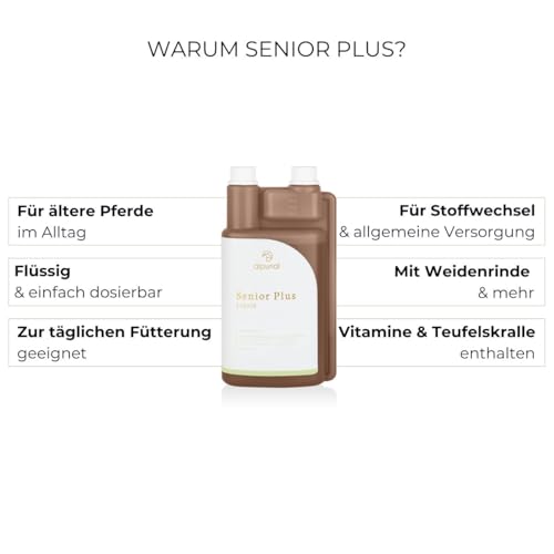 Alpurial Senior Plus – Ergänzungsfuttermittel für ältere Pferde – mit Vitaminen, Kräutern & Spurenelementen – für die tägliche Ration im Alter – vom Tierarzt entwickelt