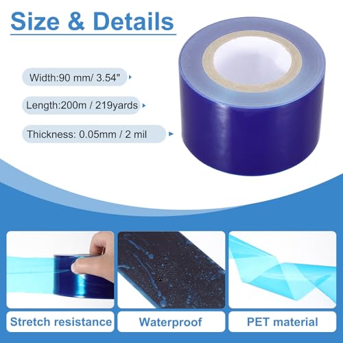 Image of PATIKIL Removable Protective Film Tape, 3.5 Inch x 656 ft PE Surface Protective Scratch Film Tape Roll for Furniture Electrical Appliances Plastic Hardware Low Stickiness, Blue