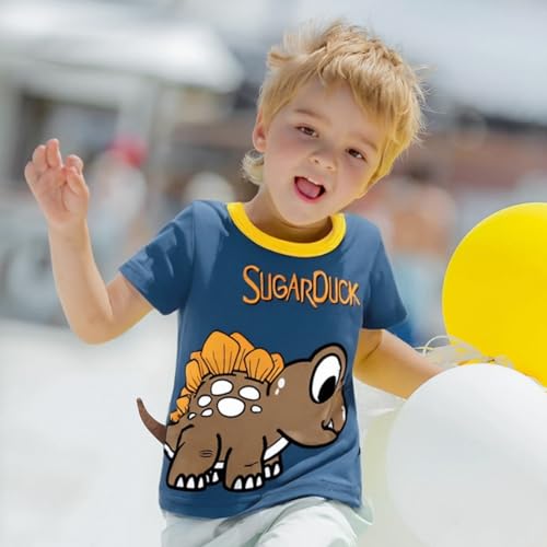 Image of DEEKEY Toddler Boys Shirts Short-Sleeve Little Kids t Shirts Boys' Tops, Tees & Shirts Graphic TEE Age for 2-7 Years 4-Pack