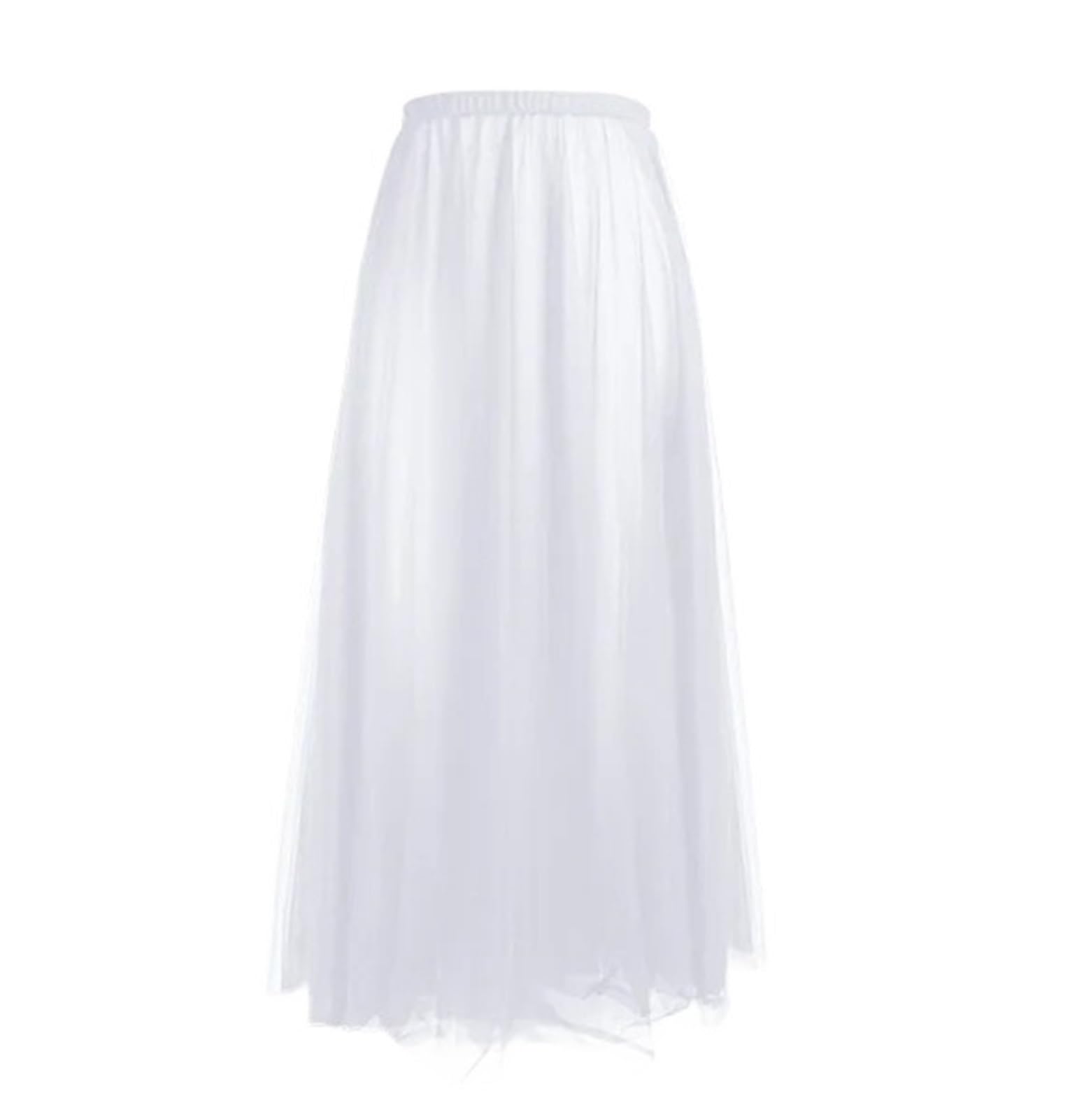 Gonna da Ballo Gonne da Ballo in Chiffon for Donne Gonne Lunghe da Balletto for Adulti Gonne da Ballo in Rete a 2 Strati for Balletto per Balletto(White Skirt)